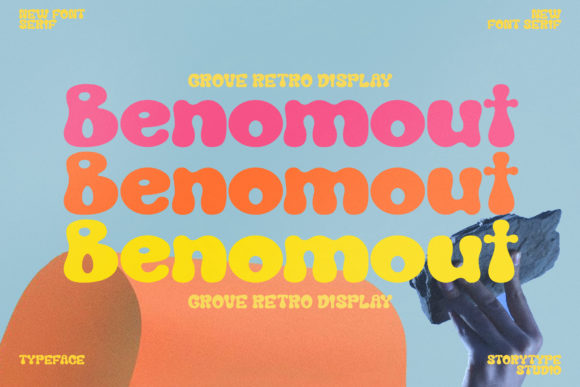 Benomout: A Retro Wavy Display Font for Editorial Elegance