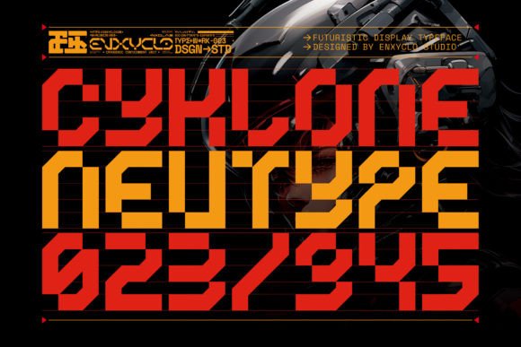 CYKLONE: A Futuristic Display Font for Bold Digital Branding